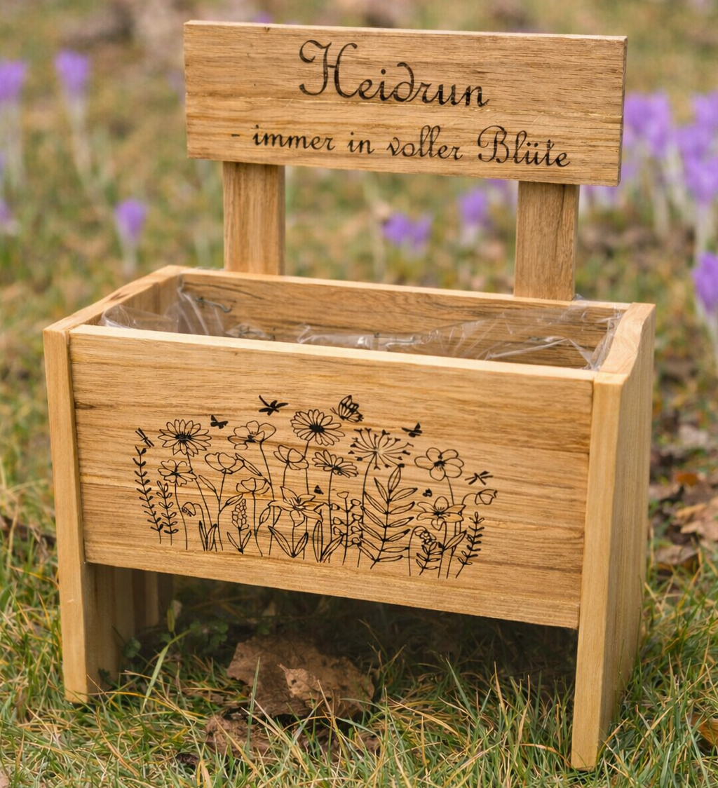 Blumenbank personalisiertes Geschenk 