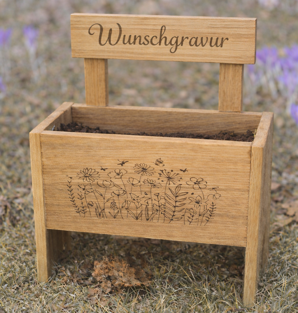 Blumenbank mit Wunschgravur
