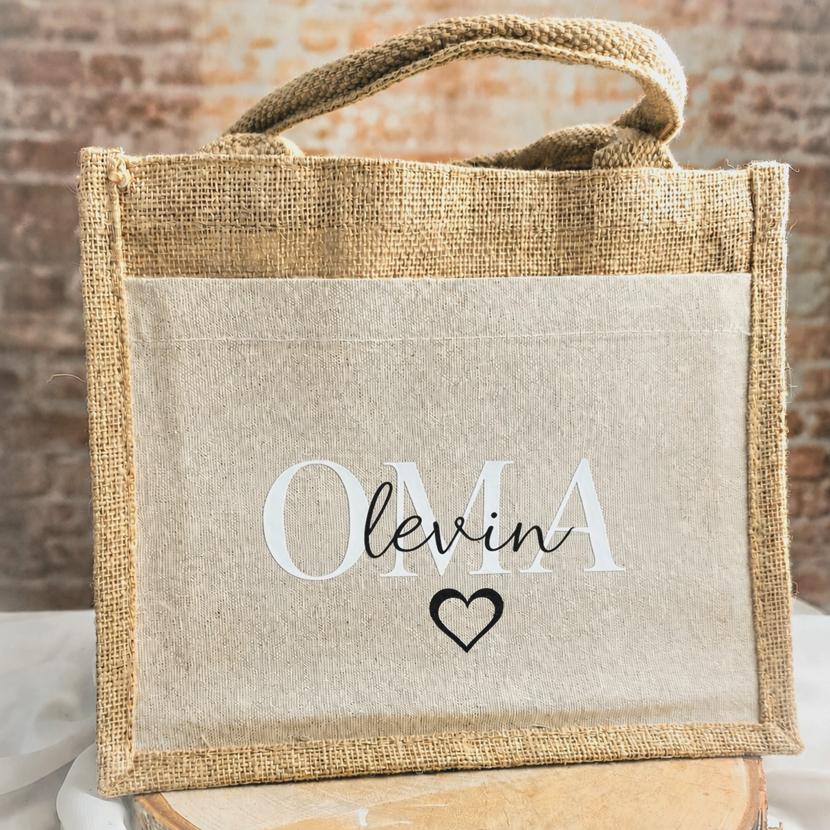 Jute Tasche für Oma mit namen der Enkelkinder 