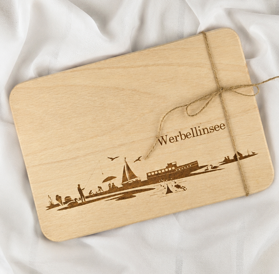 Frühstücksbrett mit Skyline Garvur Zerpenschleuse 