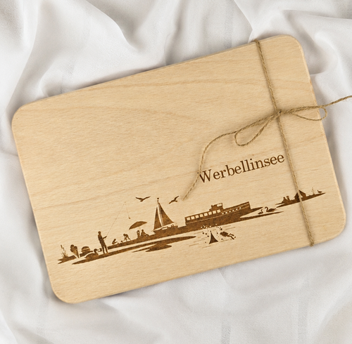 Frühstücksbrett mit Skyline Garvur Zerpenschleuse 