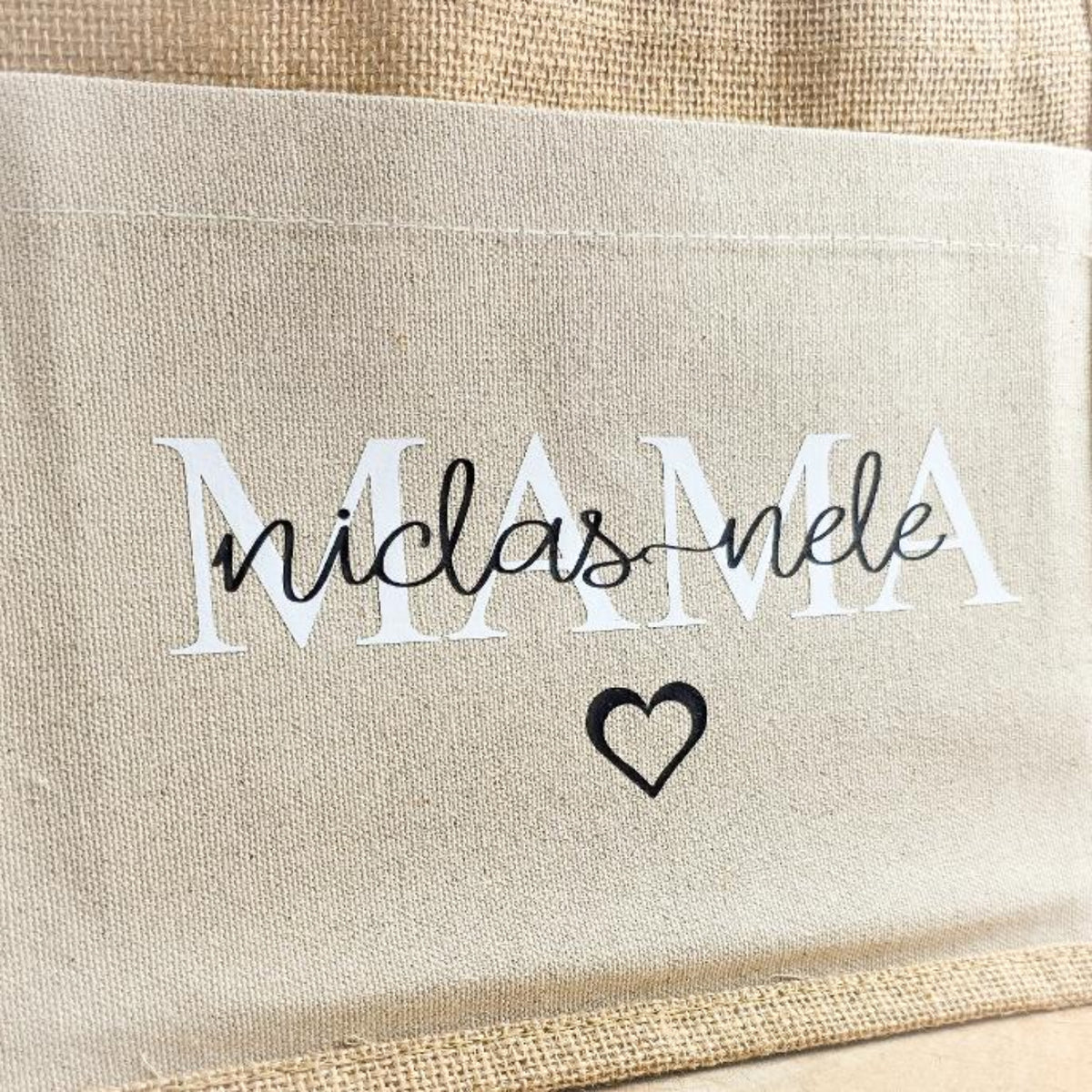 Personalisiertes Geschenk für Mama – Jute Tasche mit Kindernamen