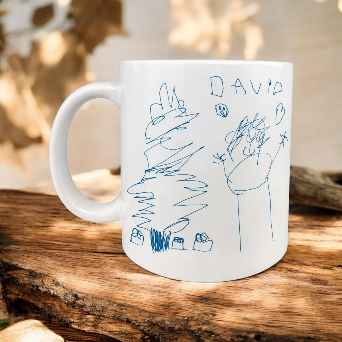 Keramiktasse mit Kinderzeichnung drauf