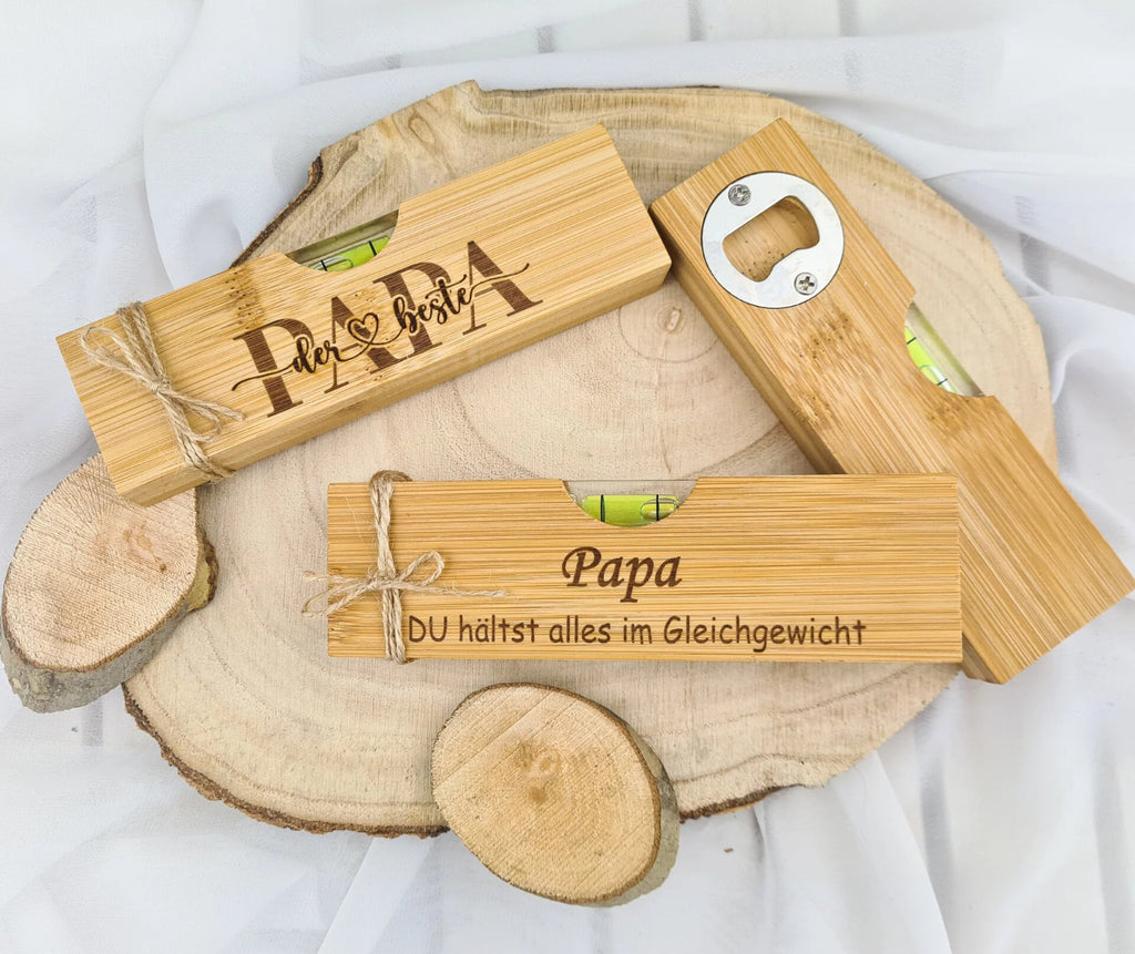 Wasserwaage mit Papa Gravur