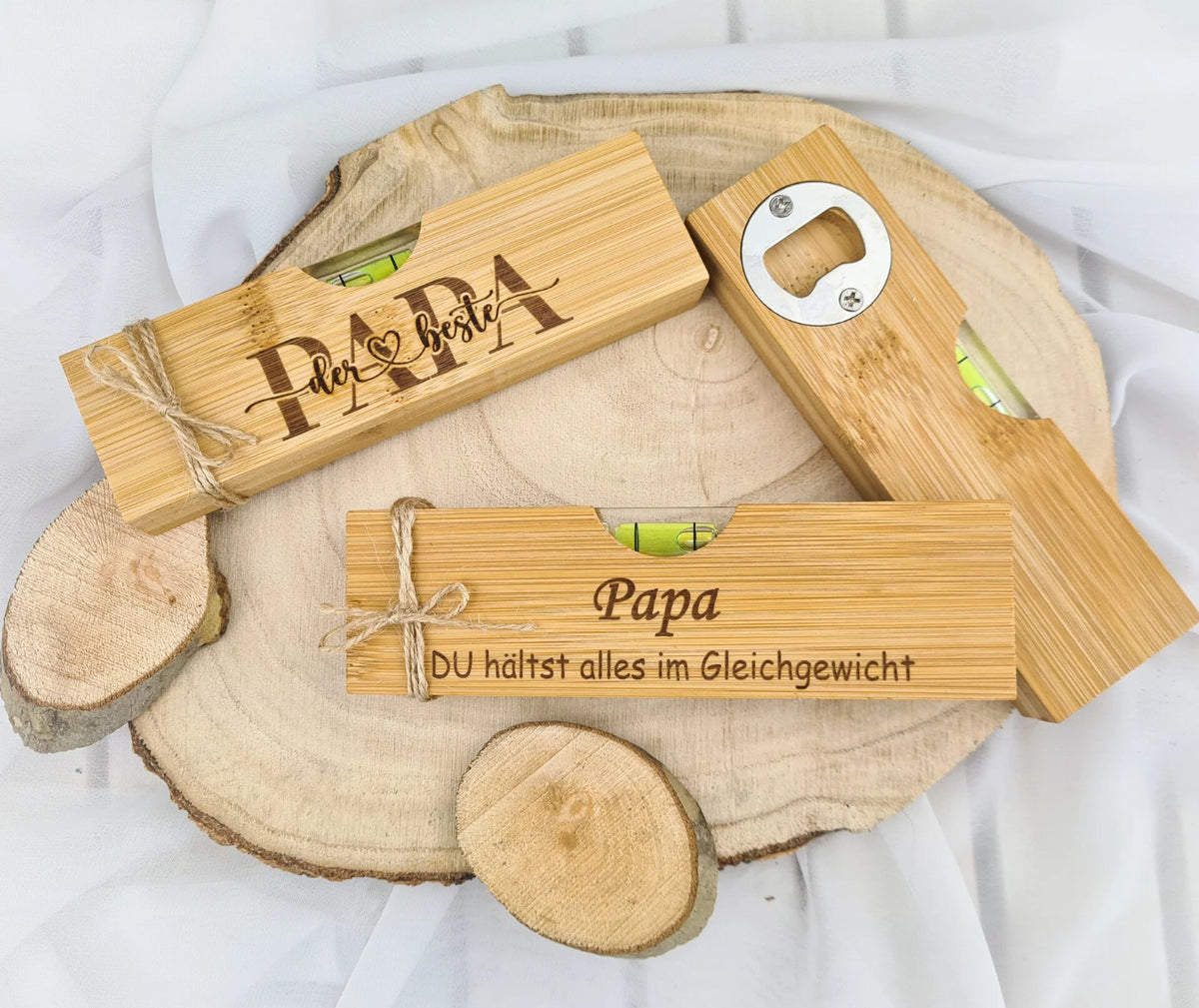 Wasserwaage mit Papa Gravur